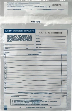 10" x 13" 2.5 Mil Patient Valuable Envelope Bags
