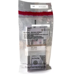 4.5" x 7.5" 2 Mil Plastic Money Bags - Strap Bags