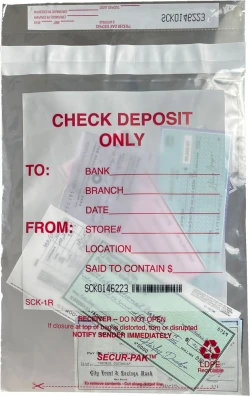 Plastic Check Deposit Bags 9 x 12 Secur-Pak