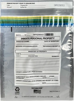 Plastic Inmate Property Bag 9x12 Secur-Pak