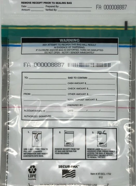 Secur-Pak Deposit with Pouch 9 x 12