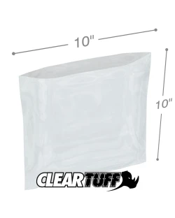 10" x 10" 1.25 Mil Flat Poly Bags