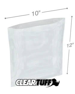 10" x 12" 4 Mil Flat Poly Bags