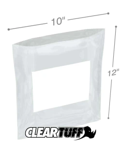10" x 12" 4 Mil White Block Flat Poly Bags
