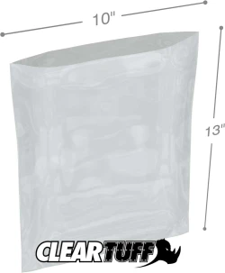 10" x 13" 3 Mil Flat Poly Bags