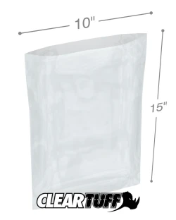 10" x 15" 3 Mil Flat Poly Bags