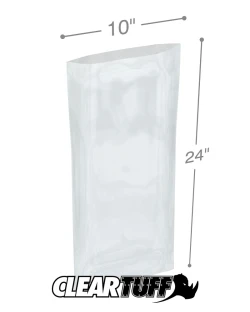 10" x 24" 1.5 Mil Flat Poly Bags