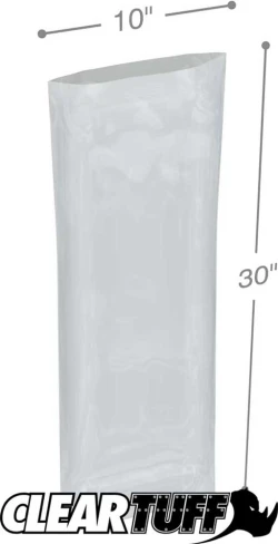 10" x 30" 3 Mil Flat Poly Bags