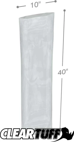 10" x 40" 3 Mil Flat Poly Bags