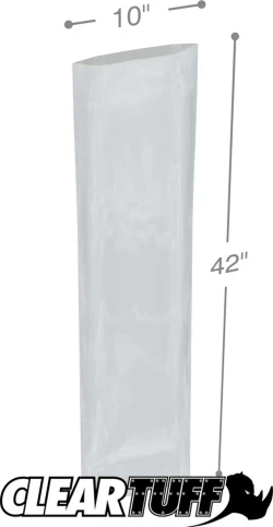 10" x 42" 2 Mil Flat Poly Bags