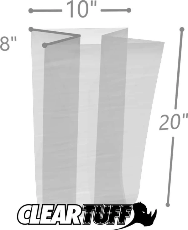 10 x 8 x 20 Gusseted Poly Bags 3 Mil