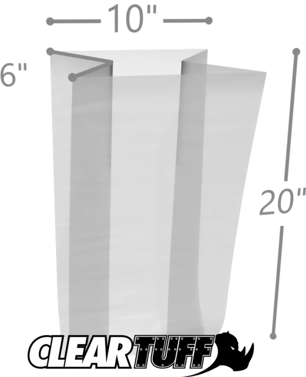 10 x 6 x 20 Gusseted Poly Bags 3 Mil