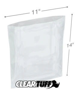 11" x 14" 1 Mil Flat Poly Bags