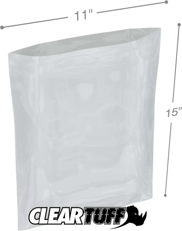 Clear 11 x 15 2 mil Poly Bags