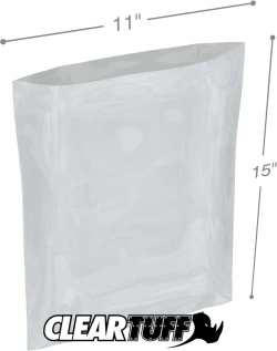 11" x 15" 2 Mil Flat Poly Bags