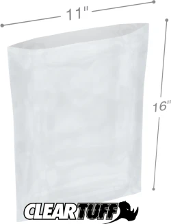 11" x 16" 2 Mil Flat Poly Bags