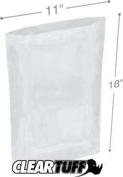 11" x 18" 2 Mil Flat Poly Bags