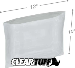 12" x 10" 2 Mil Flat Poly Bags