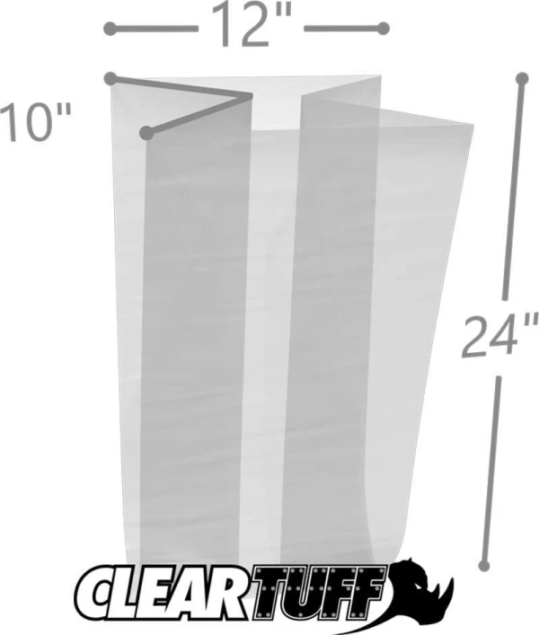 12 x 10 x 24 Gusseted Poly Bags 1.5 Mil