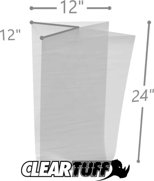 12 x 12 x 24 Gusseted Poly Bags 2 Mil