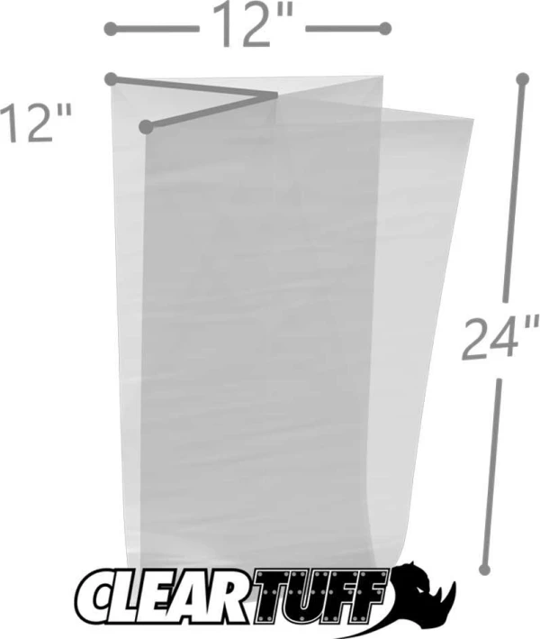 12 x 12 x 24 Gusseted Poly Bags 3 Mil