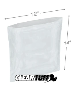 12" x 14" 4 Mil Flat Poly Bags
