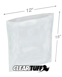 12" x 15" 1.25 Mil Flat Poly Bags