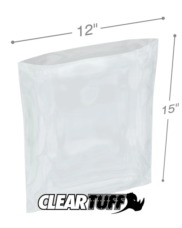 Clear 12 x 15 1.5 mil Poly Bags