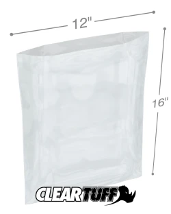 12" x 16" 1.25 Mil Flat Poly Bags