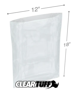 12" x 18" 1.25 Mil Flat Poly Bags