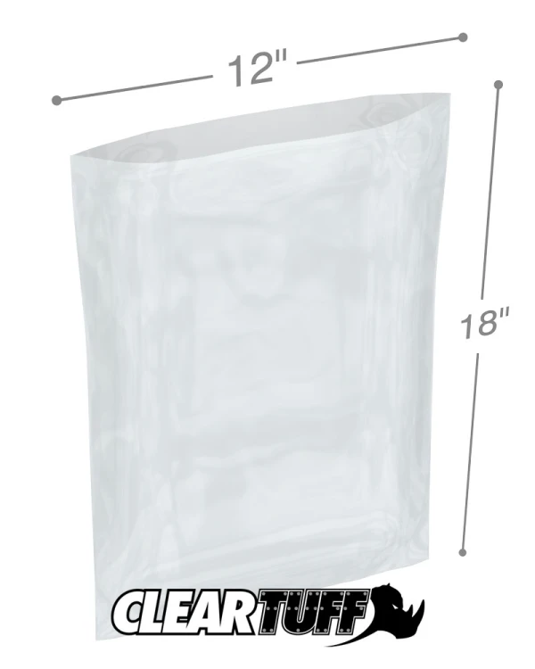 12 x 18 8 Mil Flat Poly Bags
