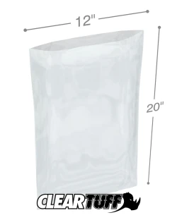 12" x 20" 1.5 Mil Flat Poly Bags