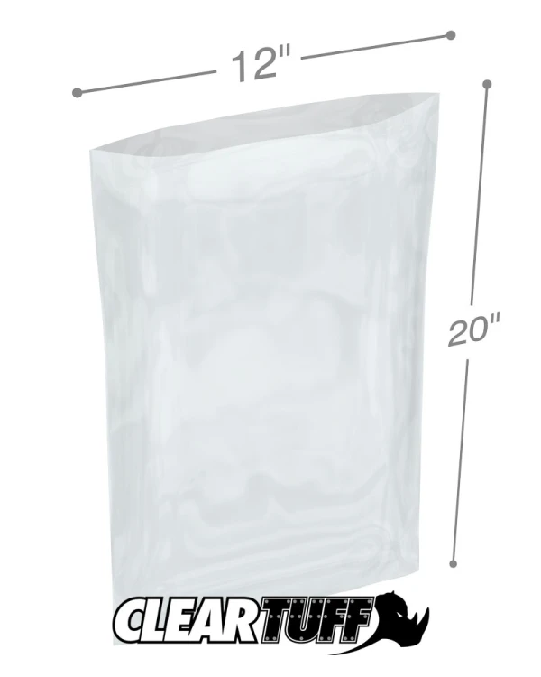 12 x 20 8 Mil Flat Poly Bags