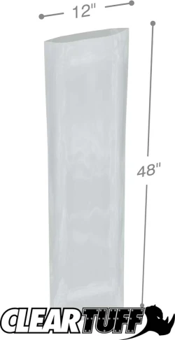 12" x 48" 2 Mil Flat Poly Bags