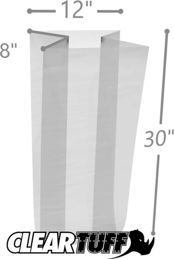 12 x 8 x 30 .001 Plastic Gusseted Bags