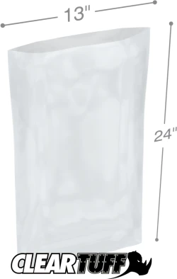 13" x 24" 2 Mil Flat Poly Bags