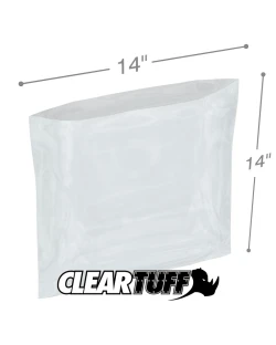 14" x 14" 1 Mil Flat Poly Bags