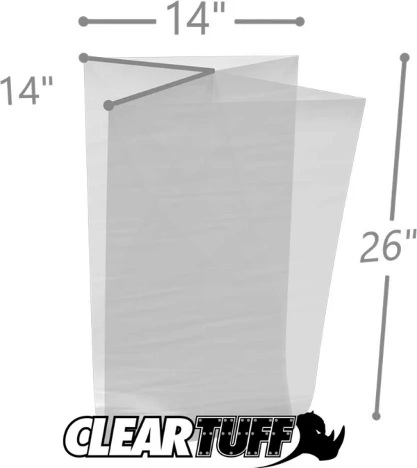 14 x 14 x 26 Gusseted Poly Bags 2 Mil