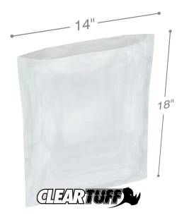 14" x 18" 3 Mil Flat Poly Bags