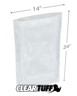 14" x 24" 3 Mil Flat Poly Bags