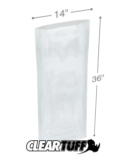 14" x 36" 1.5 Mil Flat Poly Bags