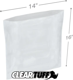 14" x 16" 2 Mil Flat Poly Bags