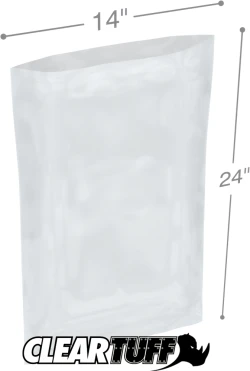 14" x 24" 2 Mil Flat Poly Bags