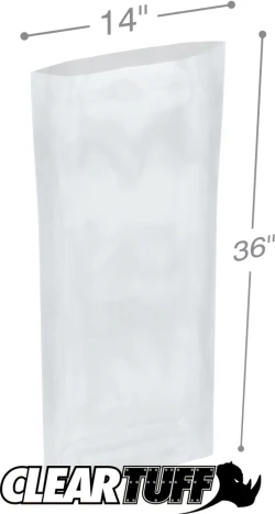 14" x 36" 2 Mil Flat Poly Bags