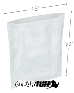 15" x 20" 1.5 Mil Flat Poly Bags