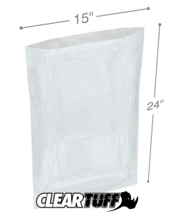 15" x 24" 1 Mil Flat Poly Bags