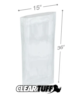 15" x 36" 3 Mil Flat Poly Bags
