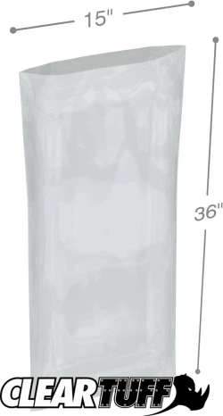 15" x 36" Flat Poly Bags