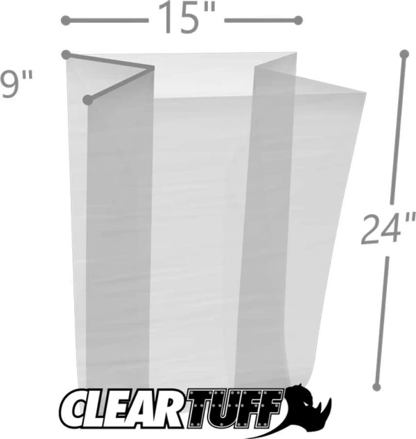 15 x 9 x 24 Gusseted Poly Bags 2 Mil