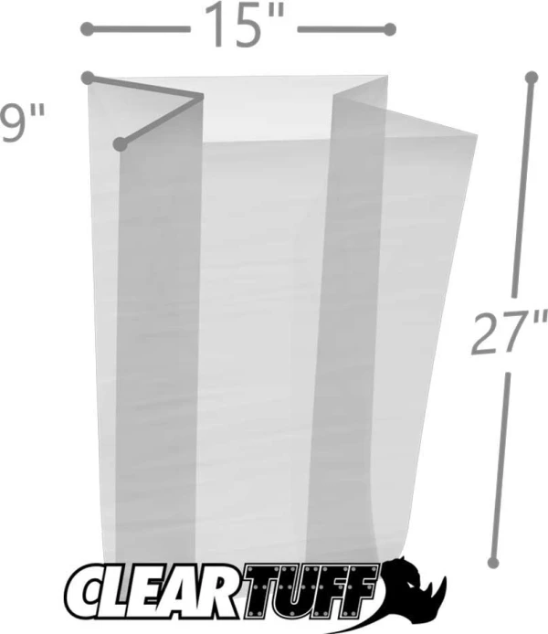 15 x 9 x 27 Gusseted Poly Bags 1.5 Mil